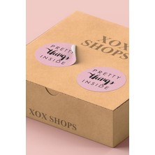 Xox Shops Thank You Sticker Teşekkürler Etiketi Pembe Ambalaj Paketleme Kargo Etiketi - 90 Adet - ST2111