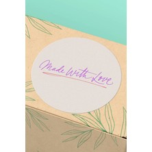 Xox Shops Thank You Sticker Mor Yazılı Made With Love Kargo Ambalaj Paketleme Etiketi - 90 Adet - ST2291