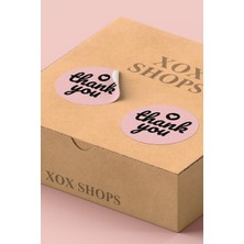 Xox Shops Thank You Sticker Teşekkürler Etiketi Pembe Kargo Ambalaj Paketleme Etiketi - 90 Adet - ST2177