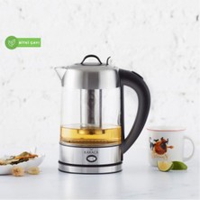 Karaca Bordo LED Işıklı Kettle Cam Bitki Çayı Makinesi / Su Isıtıcı Inox 2202 Paslanmaz Çelik 1 - 2 L C /