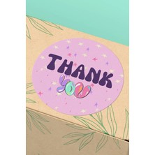 Xox Shops Thank You Sticker Teşekkürler Etiketi Pembe Mor Ambalaj Paketleme Etiketi - 90 Adet - ST2115
