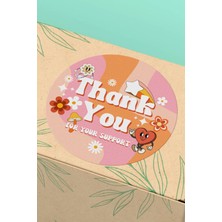 Xox Shops Thank You Sticker Paketleme Ambalaj Ürün Etiketi Desenli Four Your Support - 90 Adet - ST2050
