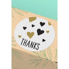 Xox Shops Thank You Sticker Teşekkürler Etiketi Kalpli Ambalaj Kargo Paketleme Etiket - 90 Adet - ST2141