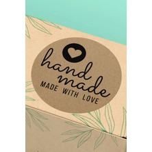 Xox Shops Kraft Görünümlü Hand Made Yazılı Paketleme Kargo Ambalaj Etiketi - 90 Adet - ST2151