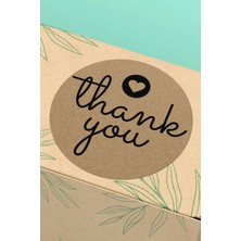 Xox Shops Thank You Sticker Teşekkürler Etiketi Kraft Görünümlü Paketleme Etiketi - 90 Adet - ST2152