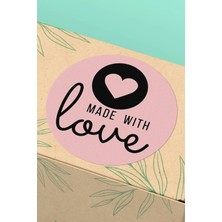 Xox Shops Made Wıth Love Yazılı Ambalaj Paketleme Kargo Etiketi Kuşe - 90 Adet - ST2175