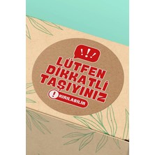 Xox Shops Kraft Görünümlü Lütfen Dikkatli Taşıyınız Kargo Paketleme Etiketi Sticker - 90 Adet - ST2274