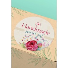 Xox Shops Thank You Sticker Çiçekli Handmade Special Gift Yazılı Paketleme Etiket - 90 Adet - ST2322