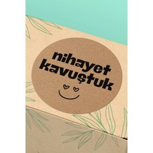 Xox Shops Kraft Görünümlü Nihayet Kavuştuk Yazılı Paketleme Ambalaj Etiketi Sticker - 90 Adet - ST2265