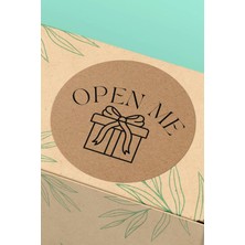 Xox Shops Thank You Sticker Kraft Görünümlü Open Me Yazılı Kargo Ambalaj Etiketi- 90 Adet - ST2301