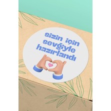 Xox Shops Sizin Için Sevgiyle Hazırlandıyazılı Sticker Paketleme Ambalaj Etiketi Kuşe - 90 Adet - ST2269