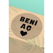 Xox Shops Thank You Sticker Kraft Görünümlü Beni Aç Yazılı Kargo Ambalaj Etiketi - 90 Adet - ST2312
