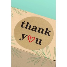 Xox Shops Thank You Sticker Teşekkürler Paketleme Ambalaj Ürün Etiket Kraft Görünümlü - 90 Adet - ST2066