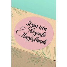 Xox Shops Sizin Için Özenle Hazırlandı Yazılı Kargo Ambalaj Paketleme Etiketi Kuşe - 90 Adet - ST2178