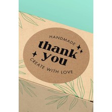 Xox Shops Thank You Sticker Teşekkürler Etiketi Kraft Görünümlü Paketleme Etiketi - 90 Adet - ST2239