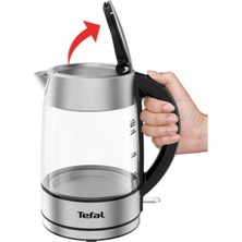 Tefal 50 Hz / 60 Hz Işıklı Cam Kettle - 1.7 L 1 - 2 L C / F 2200 W Cam 220 - 240 V Gri 2 Yıl Resmi Distri