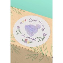 Xox Shops Sticker Teşekkürler Etiketi Lila Mor El Emeği Yazılı Yuvarlak Sticker - 90 Adet - ST2323