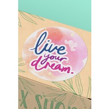 Xox Shops Live Your Dream Renkli Kalpli Ambalaj Hediye Paketleme Ürün Sticker Etiket - 90 Adet - ST2404