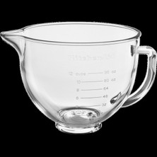 500-1500 Watt 4,8 L Stand Mikser Için Cam Kase 5KSM5GB Ithalatçı Garantili Kahverengi Cam 2 Yıl