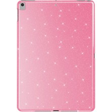 Kilifone - iPad 10.2 2021 (9.nesil) - Tablet Kılıfı Simli Parlak Görünümlü Koton Kılıf - Pembe