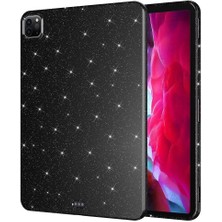 noktaks - Apple iPad Pro 11 2018 - Tablet Kılıfı Simli Parlak Görünümlü Koton Kılıf - Siyah