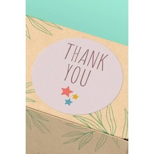 Xox Shops Kuşe Sticker   Ürün Teşekkürler Etiketi Pembe Yıldız - 90 Adet - ST2027