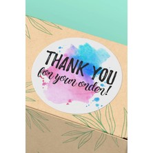 Xox Shops Kuşe Sticker  Teşekkürler Etiketi Pembe Mavi For Your Order - 90 Adet - ST2047