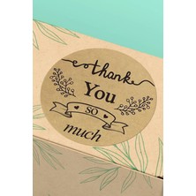 Xox Shops Thank You Sticker Teşekkürler  Etiketi Kraft Görünümlü So Much - 90 Adet - ST2070