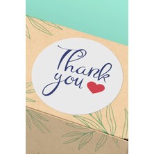 Xox Shops Kuşe Thank You Sticker Teşekkürler  Etiketi Kırmızı Kalp Paket Etiketi - 90 Adet - ST2082
