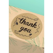 Xox Shops Thank You Sticker Teşekkürler   Ürün Etiket Kraft Görünümlü - 90 Adet - ST2063