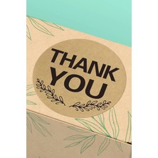 Xox Shops Thank You Sticker Teşekkürler  Etiketi Kraft - Craft Görünümlü - 90 Adet - ST2071
