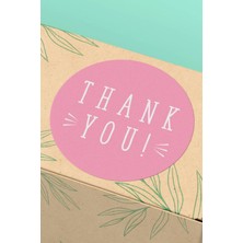Xox Shops Thank You Sticker Teşekkürler Etiketi Pembe Renkli   Etiketi - 90 Adet - ST2129