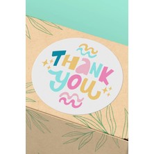 Xox Shops Kuşe Thank You Sticker Teşekkürler Etiketi Renkli  Paket Etiketi - 90 Adet - ST2092