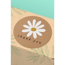 Xox Shops Teşekkürler Etiketi Kraft Görünüm Papatya Desen Ürün  Etiket - 90 Adet - ST2108