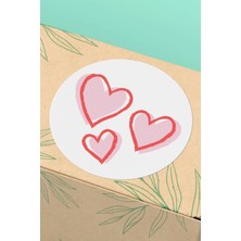 Xox Shops Kuşe Thank You Sticker Teşekkürler Etiketi Kalp   Etiketi - 90 Adet - ST2097