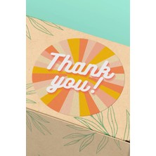 Xox Shops Sticker Teşekkürler Etiketi Turuncu Renkli Ürün   Etiketi - 90 Adet - ST2195