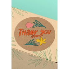 Xox Shops Thank You Sticker Teşekkürler Etiketi Kraft Görünümlü   Etiketi - 90 Adet - ST2240