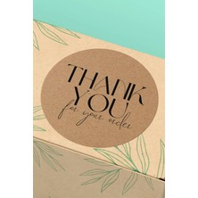 Xox Shops Thank You Sticker Teşekkürler Etiket Kraft Görünümlü   Etiket - 90 Adet - ST2189