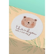 Xox Shops Thank You Sticker Teşekkürler Etiket Ayıcıklı Ürün   Etiketi - 90 Adet - ST2194