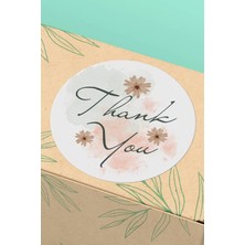 Xox Shops Thank You Sticker Teşekkürler Etiketi Çiçekli   Etiketi - 90 Adet - ST2225
