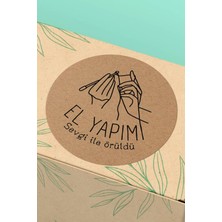 Xox Shops Sticker Kraft Görünümlü El Yapımı Yazılı  Etiketi - 90 Adet - ST2285