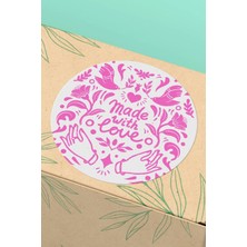 Xox Shops Made With Love Pembe Desenli Made With Love  Etiketi- 90 Adet - ST2296
