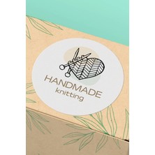 Xox Shops Thank You Sticker Handmade Knitting Yazılı   Etiketi - 90 Adet - ST2298