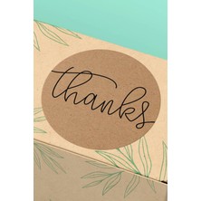 Xox Shops Thank You Sticker Teşekkürler Etiketi Kraft Görünümlü Etiketi - 90 Adet - ST2339