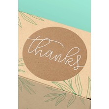 Xox Shops Thank You Sticker Teşekkürler Etiketi Kraft Görünümlü  Etiketi - 90 Adet - ST2340