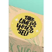 Xox Shops Take Time For Your Self Sarı   Sticker Etiket - 90 Adet - ST2406