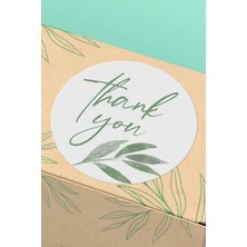 Xox Shops Thank You Sticker Teşekkürler Etiketi Yeşil Çiçek Desenli 90 Adet - ST2002