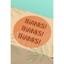 Xox Shops Thank You Sticker Teşekkürler Paketleme, Ambalaj ve Ürün Etiketi Turuncu - 90 Adet - ST2011