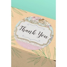 Xox Shops Thank You Sticker Teşekkürler Ürün ve Paketleme Etiketi Çiçek Desenli - 90 Adet - ST2016