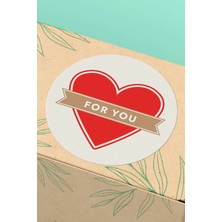 Xox Shops Thank You Sticker Teşekkürler Paketleme Etiketi Kırmızı Kalpli For You - 90 Adet - ST2019